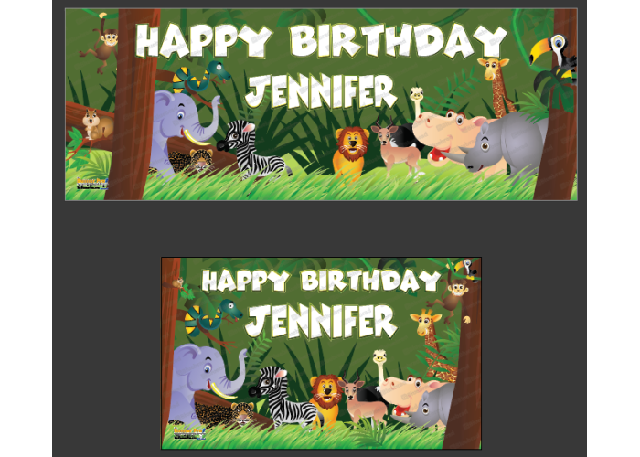 Jungle Friends Birthday Banner