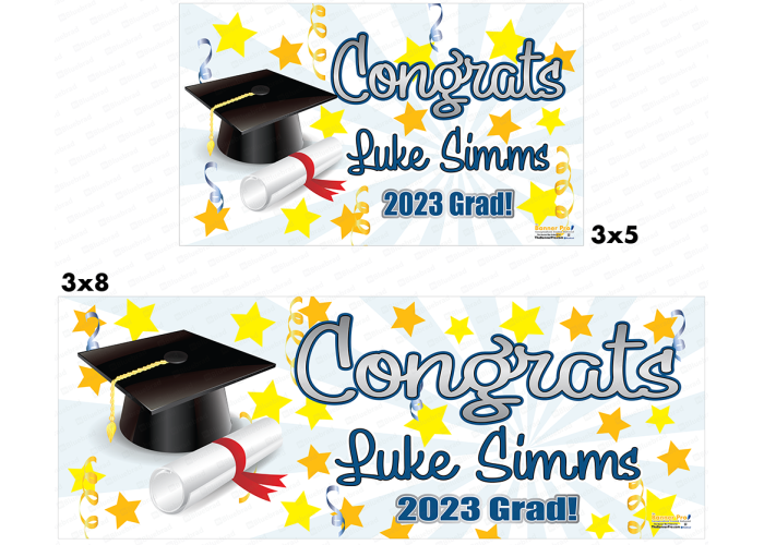 Graduation Banner - Congrats Name Class Year