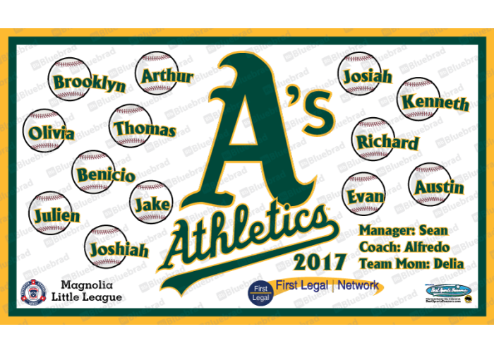Athletics - Baseball - T-ball - Team Banner Design