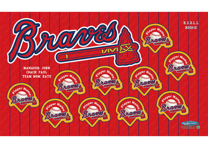 Braves - Baseball - T-ball - Team Banner Design
