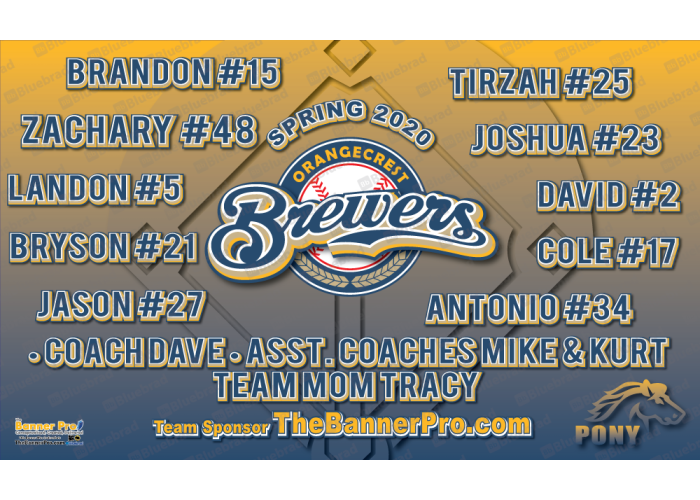 Brewers - Baseball - T-ball - Team Banner Design  