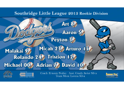 Dodgers - Baseball - T-ball - Team Banner Design 