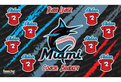 Miami Marlins Retro - Baseball - T-ball - Team Banner Design Miami Marlins Retro - Baseball - T-ball - Team Banner Design