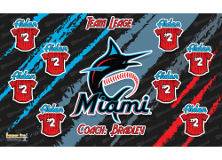 Miami Marlins Retro - Baseball - T-ball - Team Banner Design Miami Marlins Retro - Baseball - T-ball - Team Banner Design