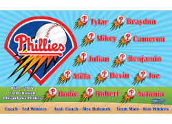Phillies 3 - Baseball - T-ball - Team Banner Design