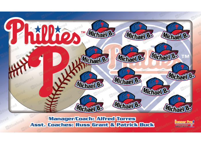 Phillies 2 - Baseball - T-ball - Team Banner Design