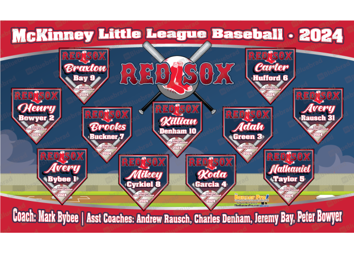 Red Sox - Baseball - T-ball - Team Banner Design
