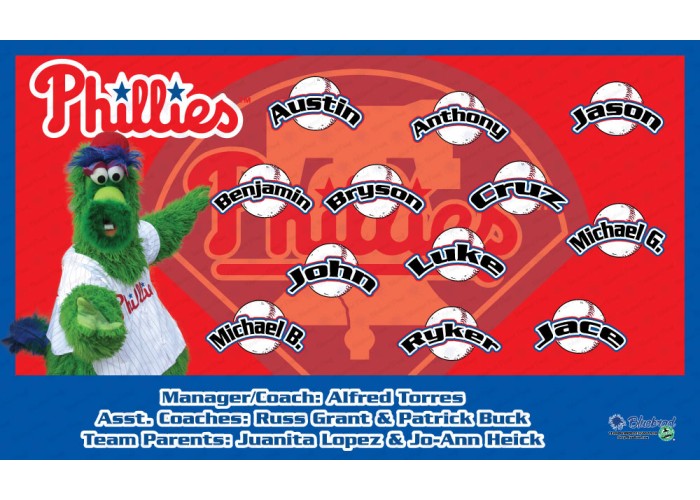 Phillies 1 - Baseball - T-ball - Team Banner Design