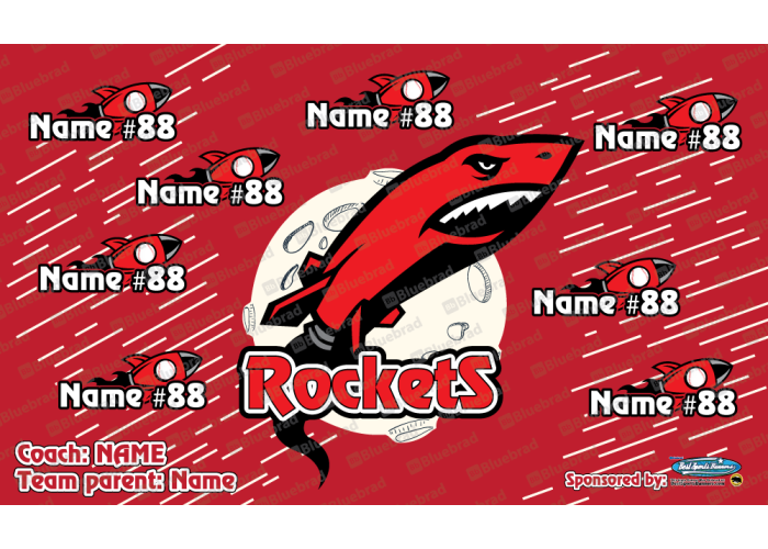 Rockets - Baseball T-ball - Team Banner Design 