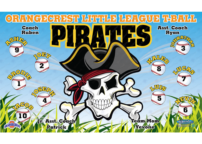 Pirates - Baseball T-ball - Team Banner Design 