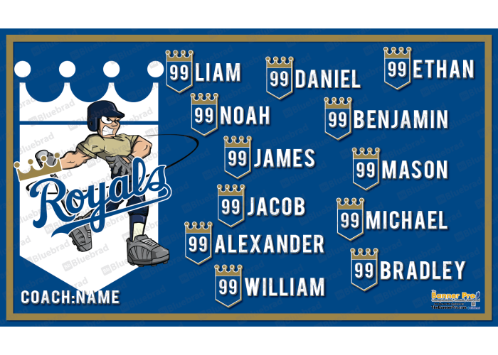 Royals 2 - Baseball - T-ball - Team Banner Design