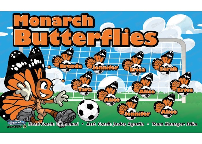 Monarc Butterflies - Soccer - Team Banner Design 