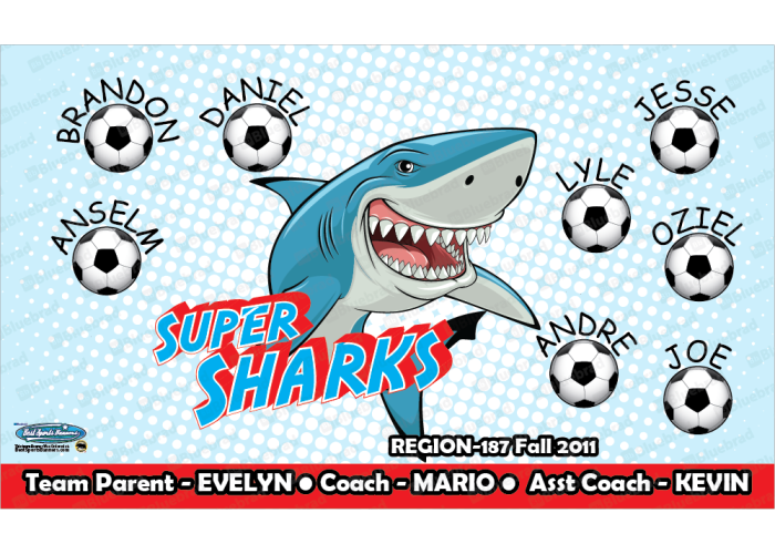 Super Sharks - Team Banner Design 