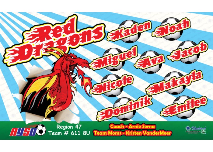 Red Dragon - Soccer - Team Banner Design 