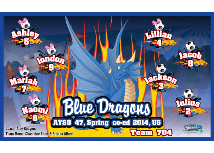 Blue Dragon - Soccer - Team Banner Design 