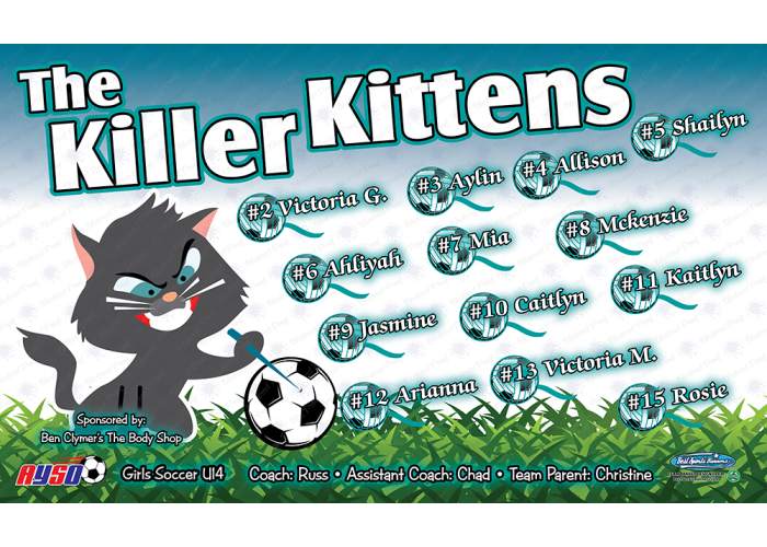 Killer Kittens - Soccer - Team Banner Design