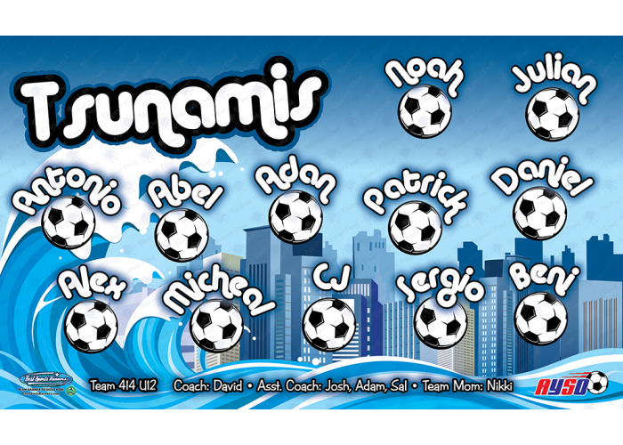 Tsunamis - Soccer - Team Banner Design 