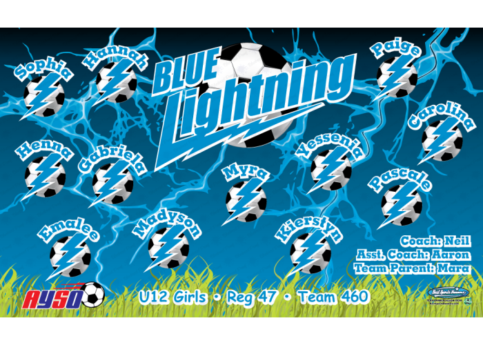 Blue Lightning - Soccer - Team Banner Design