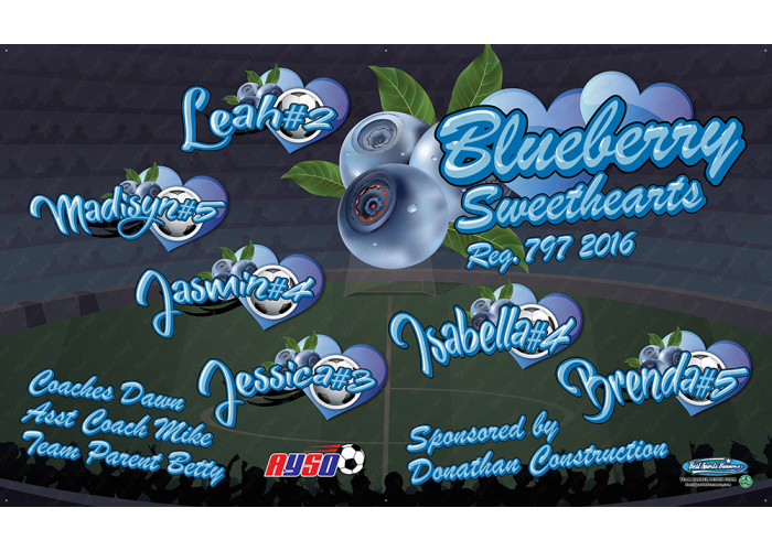 Blueberry Sweethearts - Soccer - Team Banner Design