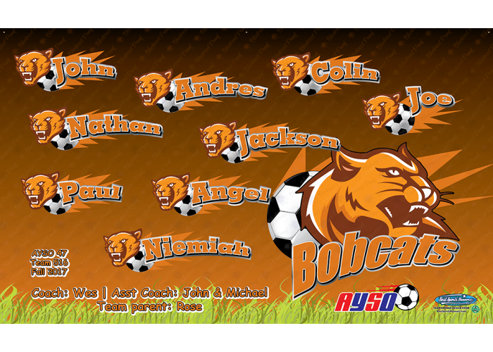 Orange Bobcats - Soccer - Team Banner Design 
