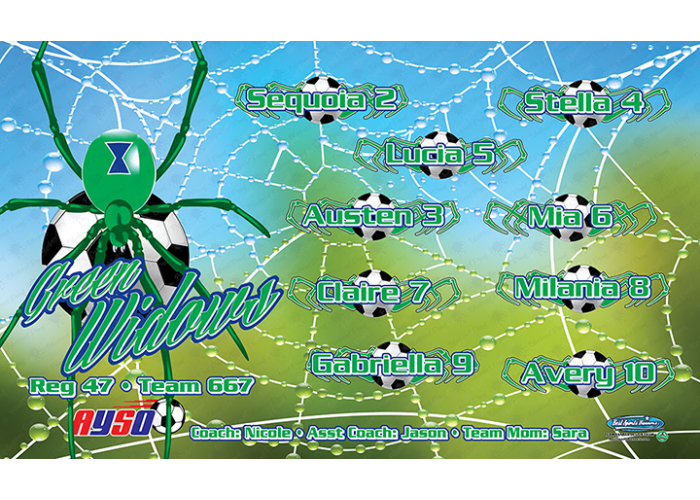 Green Widows - Soccer - Team Banner Design 