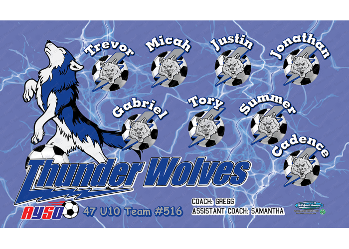 Thunder Wolves - Soccer - Team Banner Design