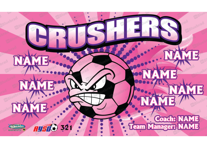 Pink Crushers - Soccer - Team Banner Design 