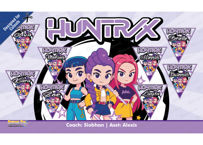 Huntrix k-pop - Team Banner Design Huntrix k-pop - Team Banner Design