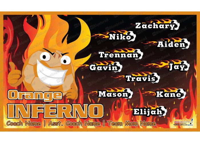 Orange Inferno - Soccer - Team Banner Design 