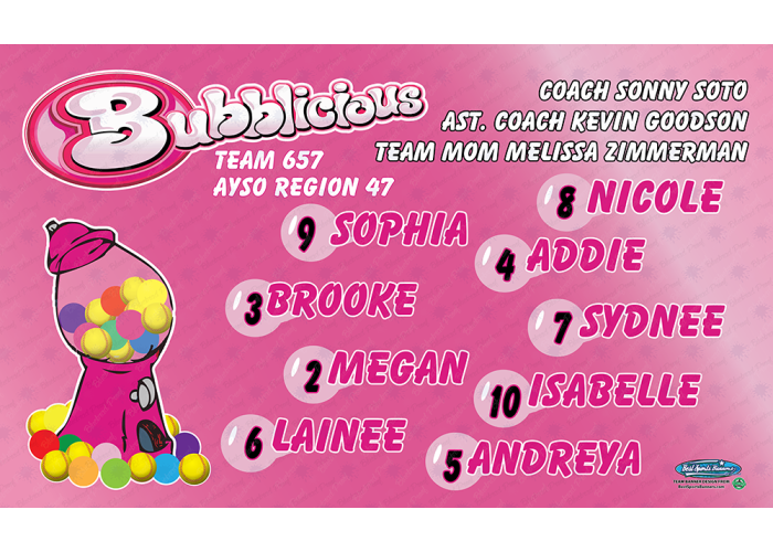 Bubblicious - Softball - Team Banner Design 