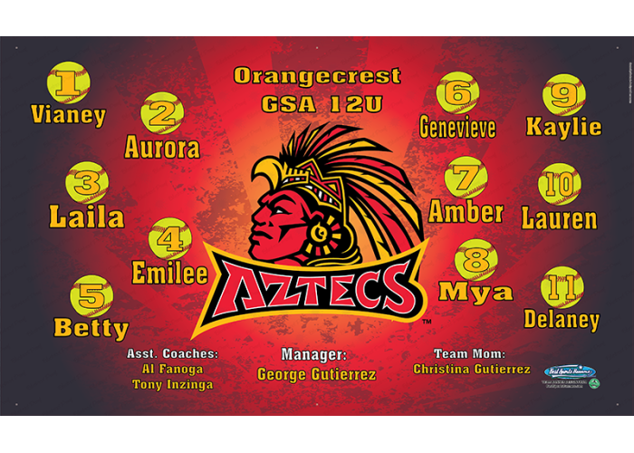 Aztecs - Softball - Team Banner Design 