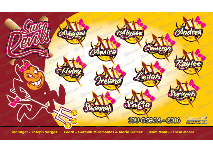 Sun Devils Bow Runner - Softball - Team Banner Design 